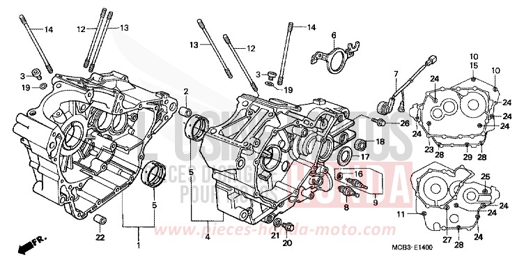 CRANKCASE for Transalp 650 MUTE BLACK METALLIC (NH359) from 2001